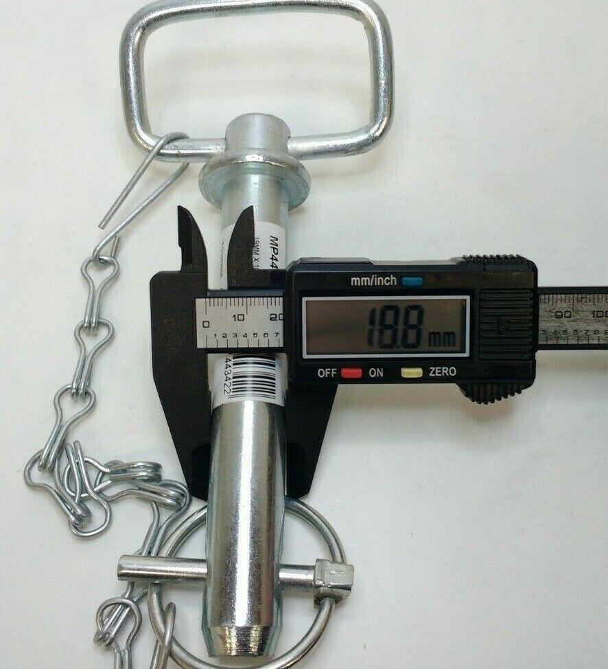 Drop Handle Tow Hitch Pin With Linch Pin & Chain 19Mm X 103Mm Maypole Mp44342B - Mid-Ulster Rotating Electrics Ltd