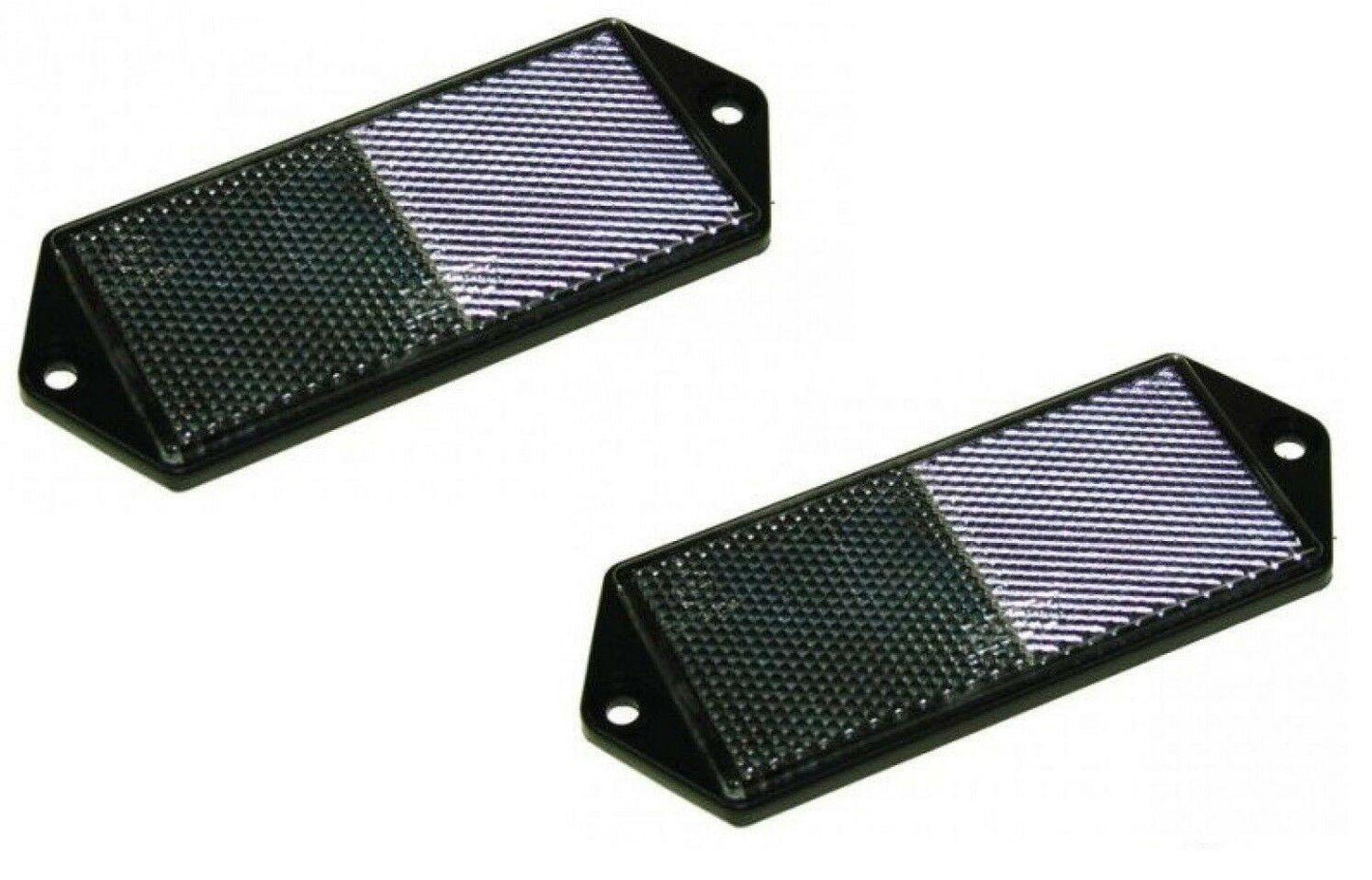 2 X Front Clear Screw On Reflector Trailer Horsebox Rectangle Maypole Mp8856B - Mid-Ulster Rotating Electrics Ltd