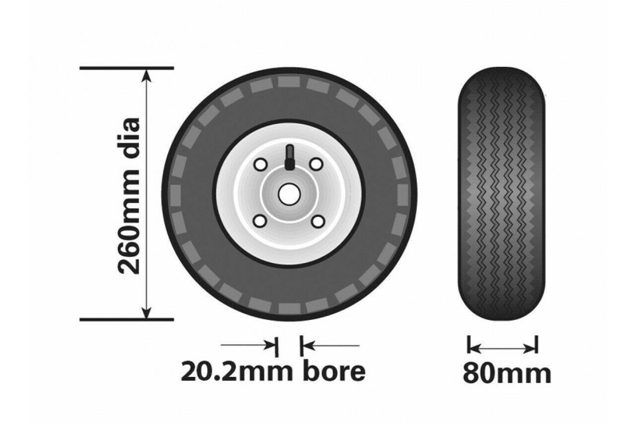 Pneumatic Jockey Wheel Replacement For Caravan Boat Trailer Maypole Mp2291 - Mid-Ulster Rotating Electrics Ltd