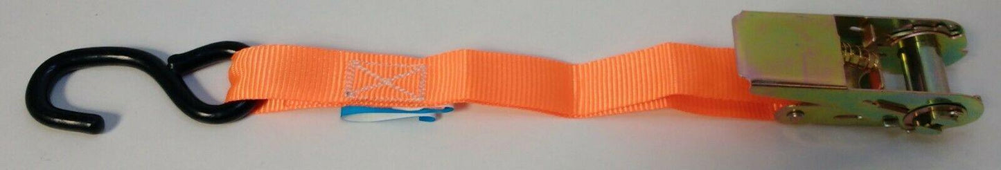 Ratchet Strap Tie Down 2 X S Hooks 4.5M X 25Mm 600Kg Break Force Maypole Mp607 - Mid-Ulster Rotating Electrics Ltd