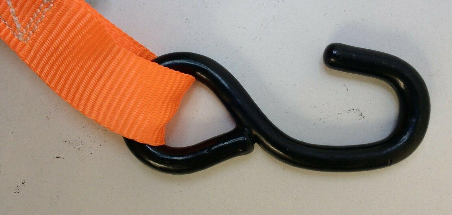 Ratchet Strap Tie Down 2 X S Hooks 4.5M X 25Mm 600Kg Break Force Maypole Mp607 - Mid-Ulster Rotating Electrics Ltd