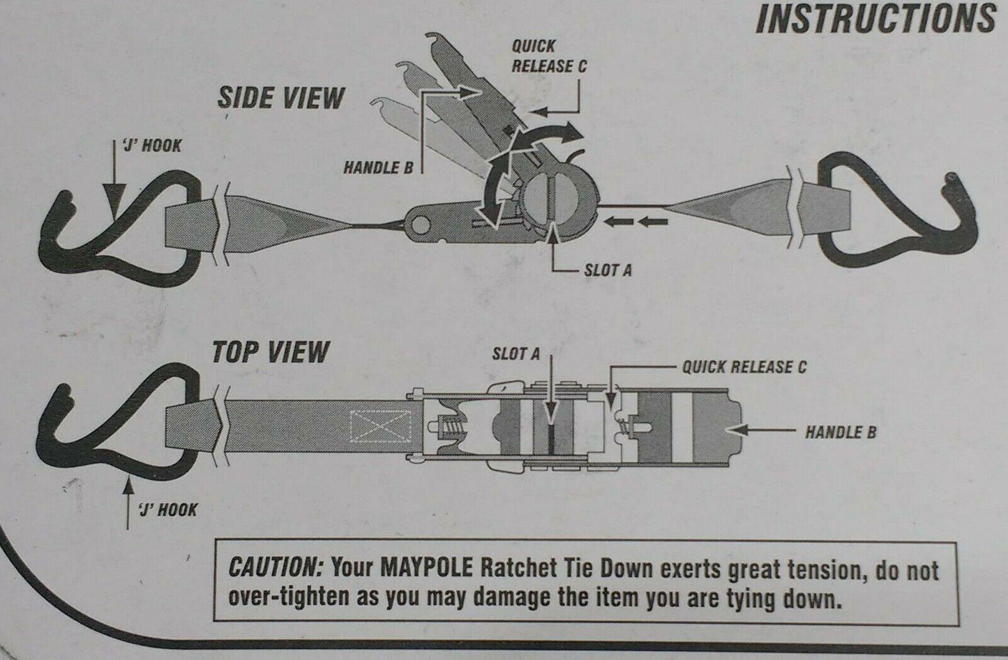 Ratchet Strap Tie Down Kit 38Mm 6M Strap And Hooks 250Kg Genuine Maypole Mp6062 - Mid-Ulster Rotating Electrics Ltd