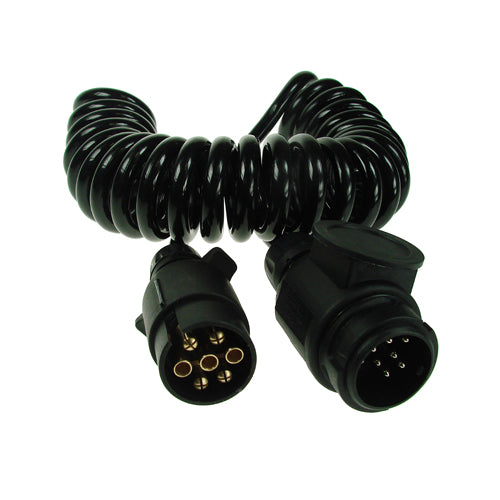 2.5m 7 Pin Plug To 8 Pin (13 Pin Type) Plug Curly Conversion Lead Maypole MP5901