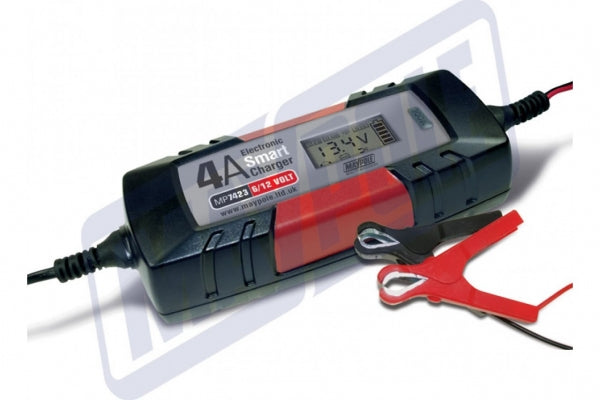 Genuine Maypole 4Amp Electronic Smart Battery Charger With LCD Display 6 volts / 12 Volts MP7423 - Mid-Ulster Rotating Electrics Ltd