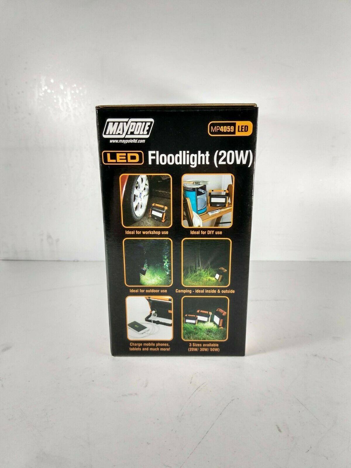 LED Slimline Work Light Portable Flood Lamp 20W and Power Bank Maypole MP4059 - Mid-Ulster Rotating Electrics Ltd