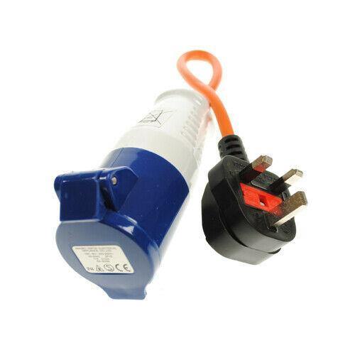 3 Pin Caravan Camper Socket With UK 230V 13 Amp Plug Hook Up Lead Adaptor MP374 - Mid-Ulster Rotating Electrics Ltd