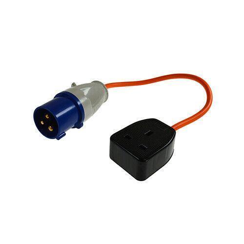 3 Pin Caravan Camper Van Plug With UK 230V Socket Hook Up Lead Adaptor MP375 - Mid-Ulster Rotating Electrics Ltd