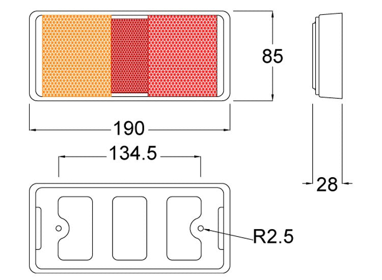 Rectangular 12-24v Truck Trailer Led Rear Lamp With Stop Tail Indicator Lights Maypole Mp861B - Mid-Ulster Rotating Electrics Ltd