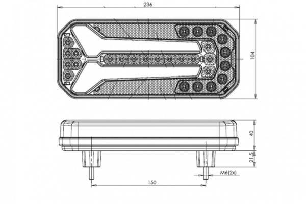 12v / 24v RECTANGULAR MAYPOLE REAR COMBINATION LIGHT STOP TAIL INDICATOR TRAILER WAS W150 MP8830B - Mid-Ulster Rotating Electrics Ltd
