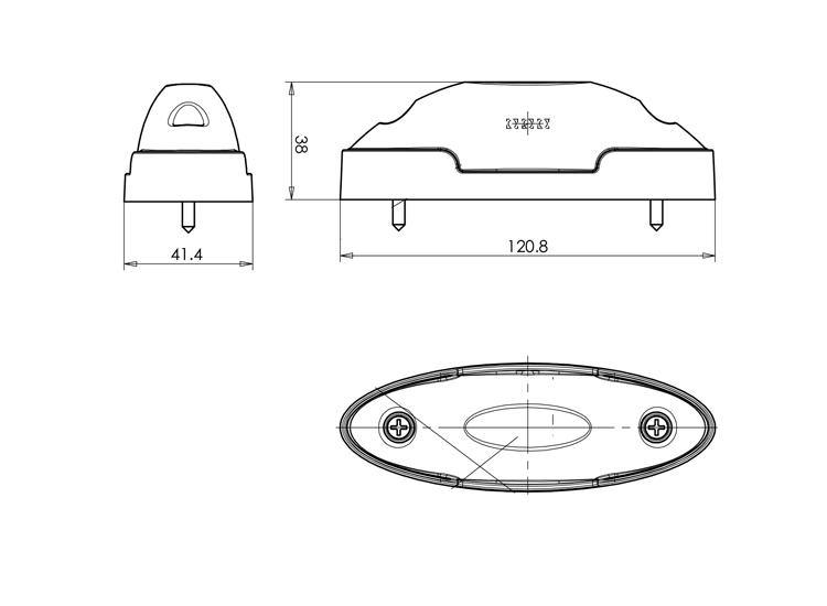 LED Red/White Outline Marker Lamp 12v 24v Maypole MP8981B - Mid-Ulster Rotating Electrics Ltd