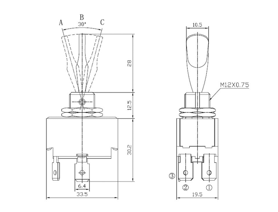 Off On On Toggle Switch Flick Hd Light Switch 25Amp 12V Robinson K879 1030