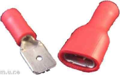 50 X 6.3Mm Insulated Red Female Spade Terminals Crimp Ctie Uk T1Pofti63508 - Mid-Ulster Rotating Electrics Ltd