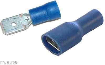 50X 6.3Mm Insulated Blue Female Spade Terminals Crimp On Ctie Uk T2Pofti63508 - Mid-Ulster Rotating Electrics Ltd