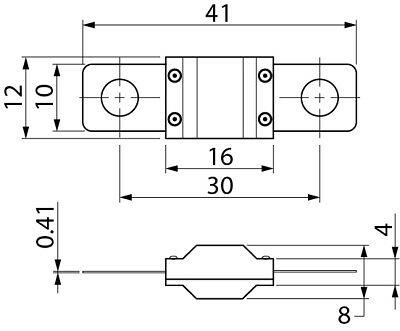 Midi Fuse DALTEC Bolt Down White M5 12V 24V 32V DALTEC MIDF MEASUREMENT DIAGRAM- Mid-Ulster Rotating Electrics Ltd