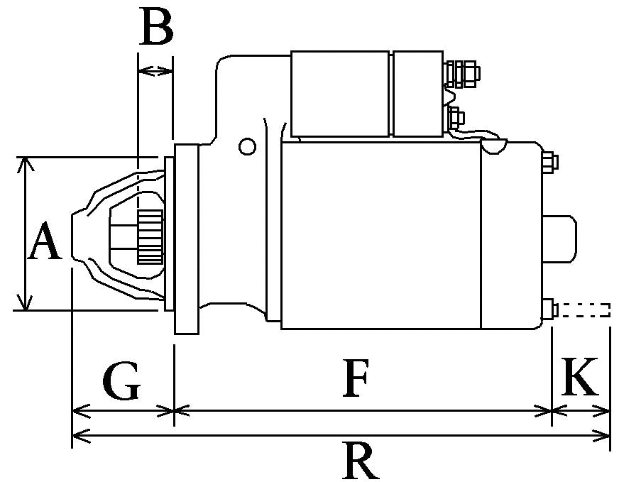 New 12v Forklift Starter Hyster starter 3kw wet clutch type 10 teeth STR50582 112175 - Mid-Ulster Rotating Electrics Ltd