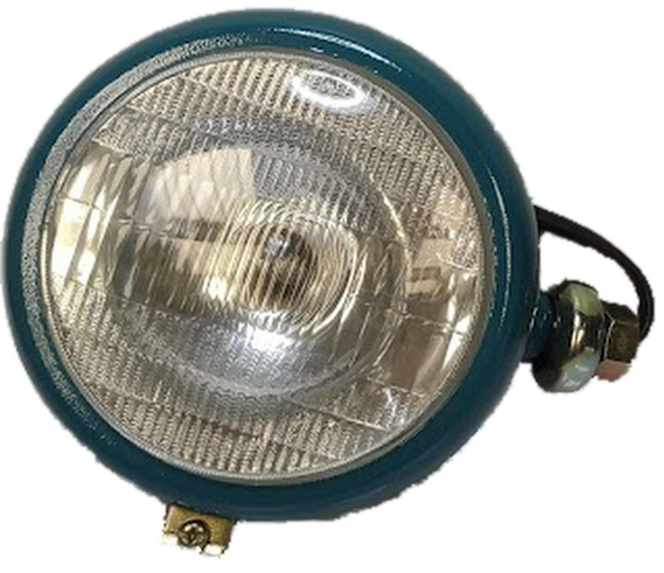 1 Set Of Tractor Headlights Plain Lens Blue & Bulbs 40/45w 12V Fits Ford QTP1734 QTP1735