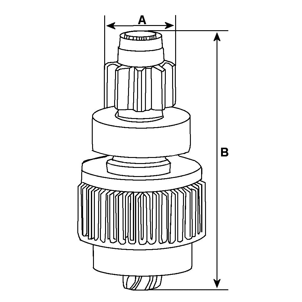 Starter Motor Drive Pinion Bendix Clutch Teeth HC-CARGO Replacing HITACHI 9 Tooth 10 Spline SDV38820 235501 - Mid-Ulster Rotating Electrics Ltd