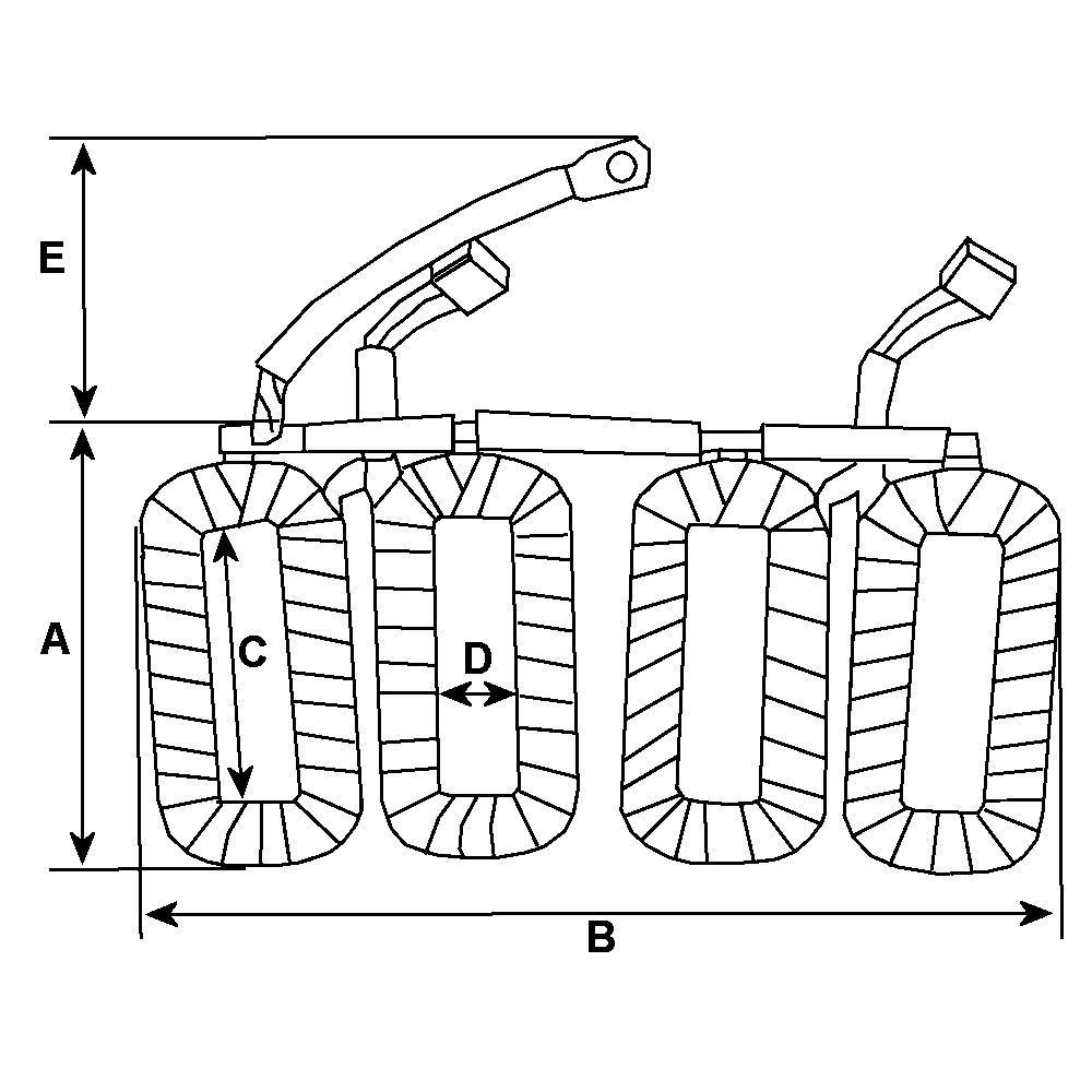 New Lucas Type M50 Starter Motor Field Coils Windings 12V & Brushes Hc-Cargo 130201 - Mid-Ulster Rotating Electrics Ltd
