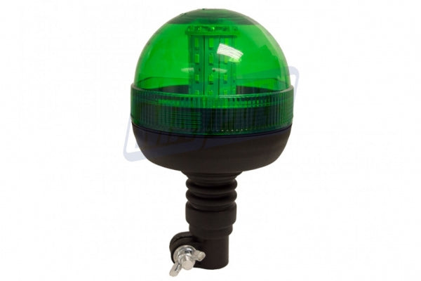 Dual Voltage 12v / 24V GREEN FLEXI DIN POLE MOUNT LED Seatbelt Warning Flashing BEACON R10/IP66 Maypole MP40934 - Mid-Ulster Rotating Electrics Ltd