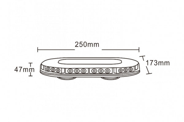 Genuine Maypole LED Slim Line Amber Strobe Flashing Recovery Mini Master Magnetic Roof bar Lightbar 250mm MP4096 - Mid-Ulster Rotating Electrics Ltd