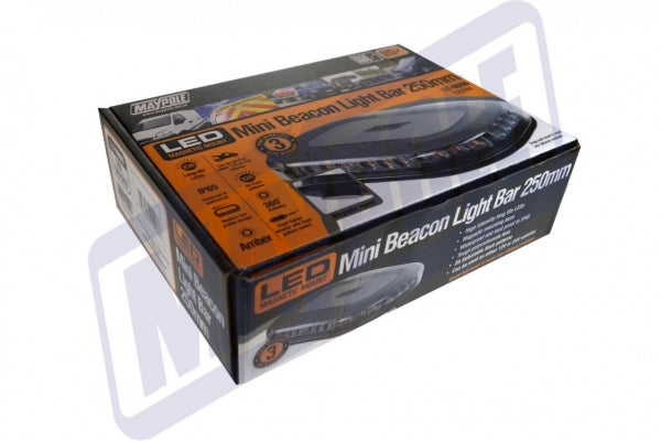 Genuine Maypole LED Slim Line Amber Strobe Flashing Recovery Mini Master Magnetic Roof bar Lightbar 250mm MP4096 - Mid-Ulster Rotating Electrics Ltd