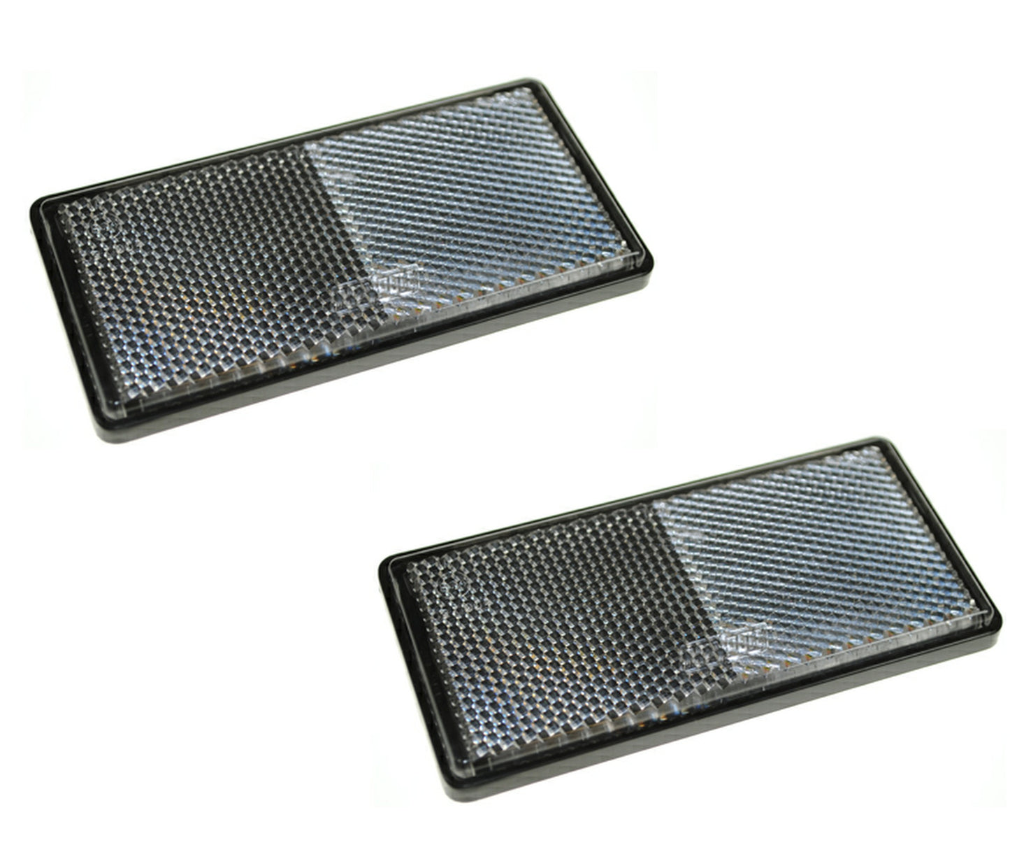 2 X Front Clear Stick On Reflector Trailer Horsebox Rectangle Maypole MP8856SSBx2