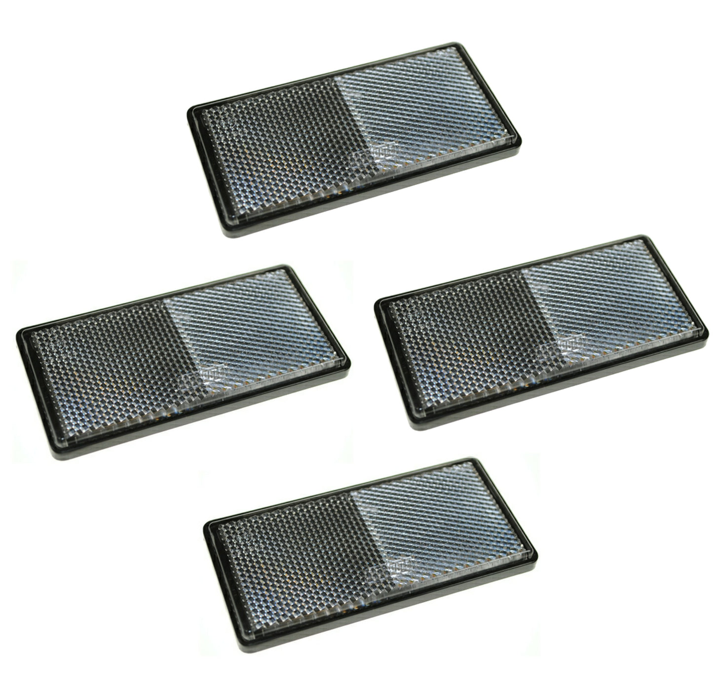 4 X Front Clear Stick On Reflector Trailer Horsebox Rectangle Maypole MP8856SSBx4