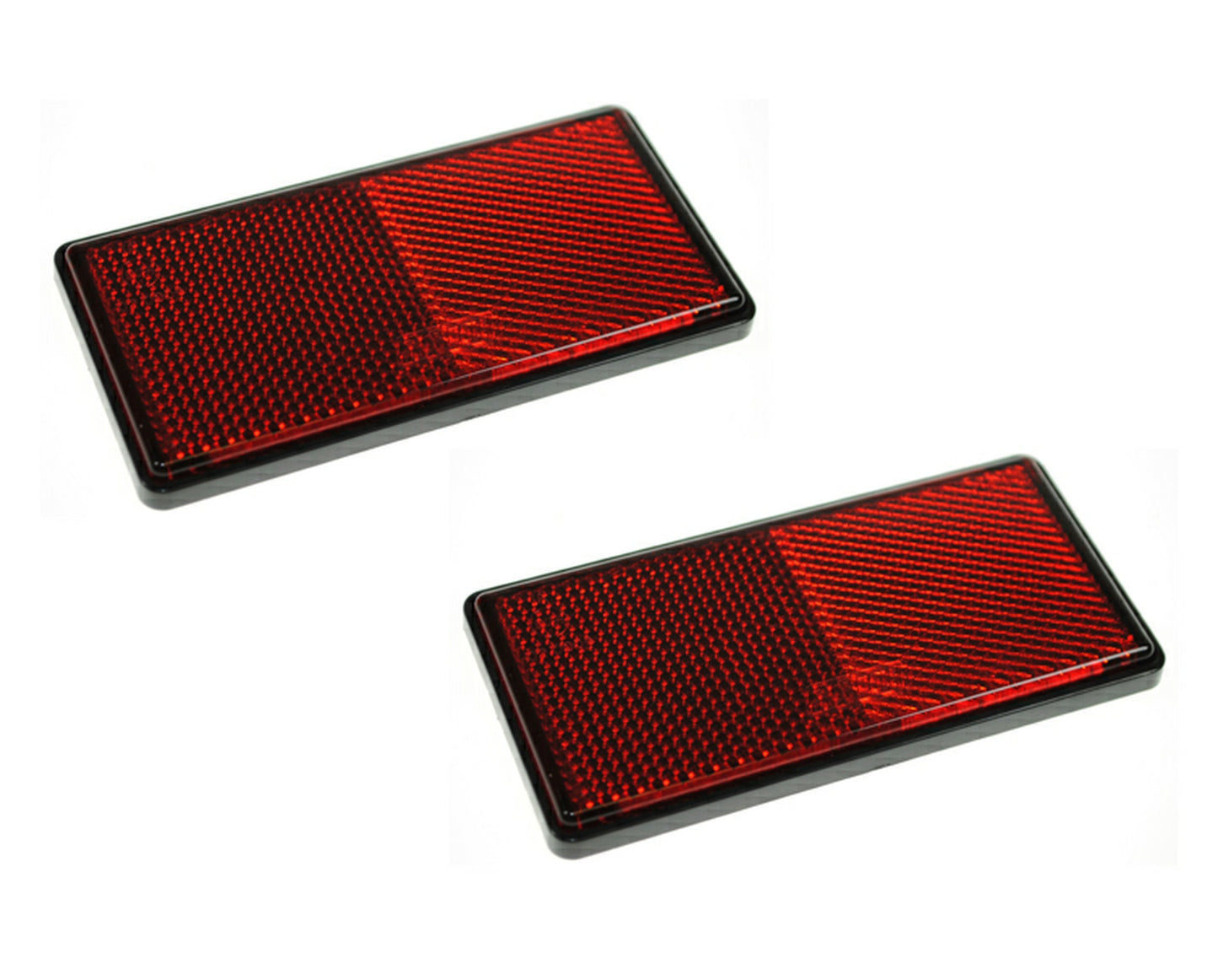 2 X Rear Red Stick On Reflector Trailer Horsebox Rectangle Maypole MP8857SSBx2