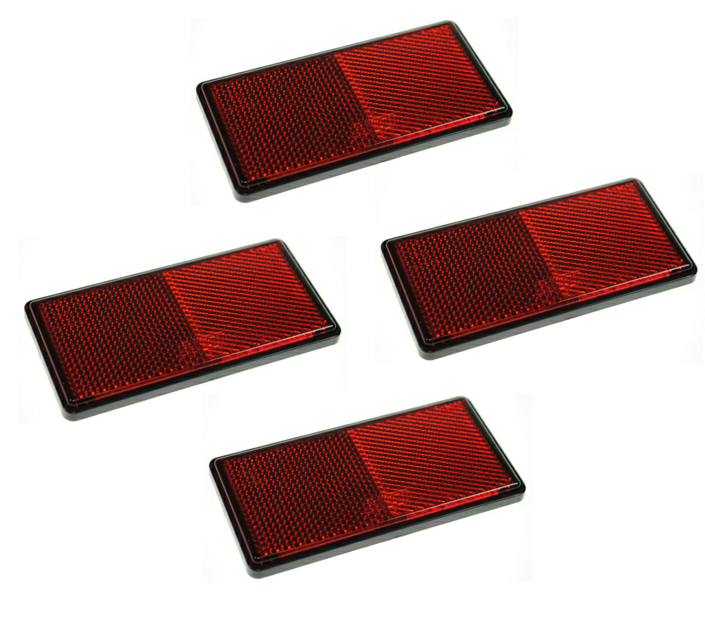 4 X Rear Red Stick On Reflector Trailer Horsebox Rectangle Maypole MP8857SSBx4