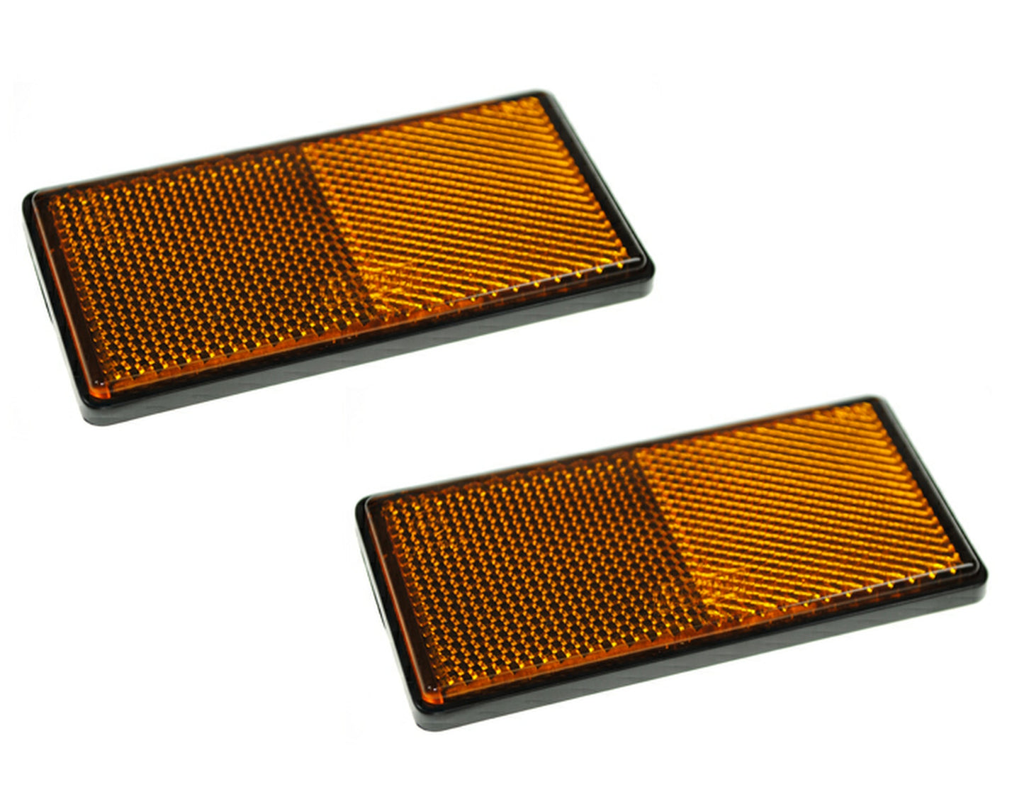 2 X Side Amber Stick On Reflector Trailer Horsebox Rectangle Maypole MP8858SSBx2