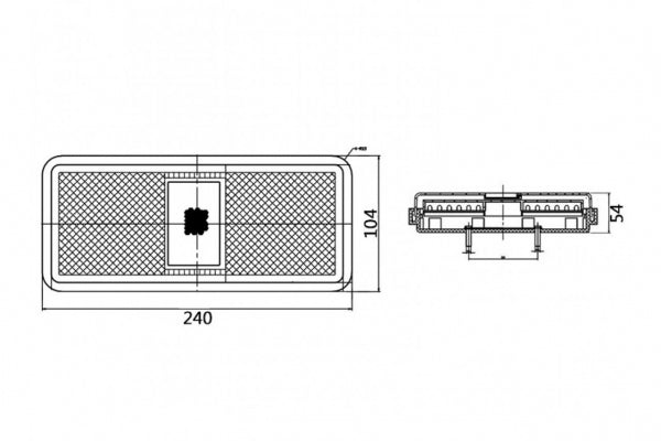 RECTANGULAR MAYPOLE 10-30v REAR COMBINATION LIGHT STOP TAIL INDICATOR EPDM BASE TRAILER MP9640b - Mid-Ulster Rotating Electrics Ltd