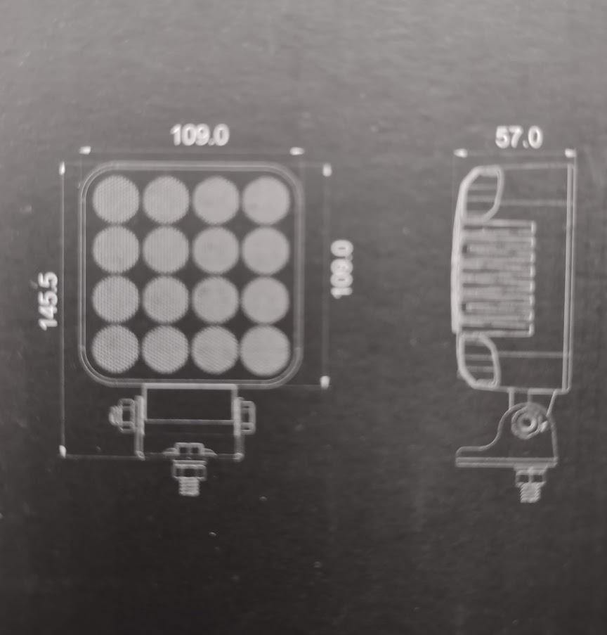 80W LED SQUARE SUPER LUMEN WORK LIGHT (FLOOD - 9500LUM) LED GLOBAL LG814 - Mid-Ulster Rotating Electrics Ltd