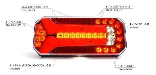 12v / 24v RECTANGULAR MAYPOLE REAR COMBINATION LIGHT STOP TAIL INDICATOR TRAILER WAS W150 MP8830B - Mid-Ulster Rotating Electrics Ltd