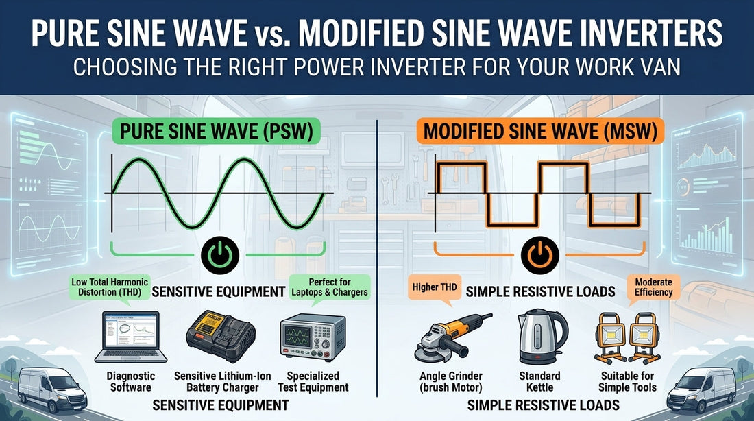 Pure vs. Modified Sine Wave: Which Inverter Does Your Work Van Need?