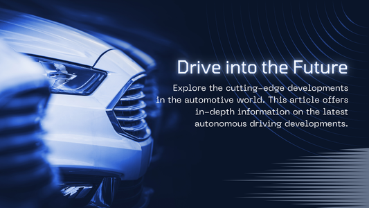 Self-driving car on a highway, representing the future of transport