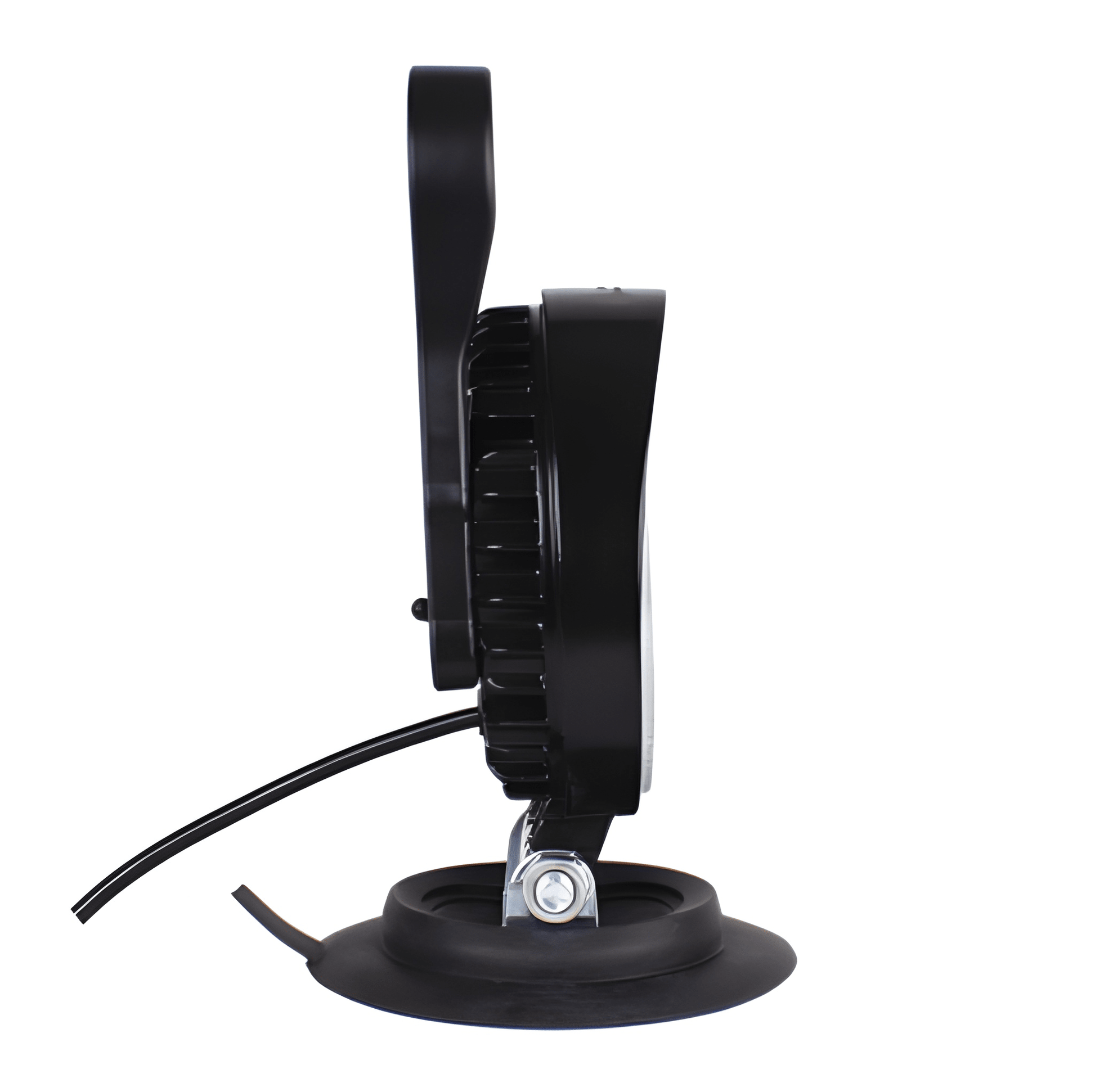 Side profile of the Guardian LED work light showing the slim design, adjustable tilt bracket, and magnetic base.