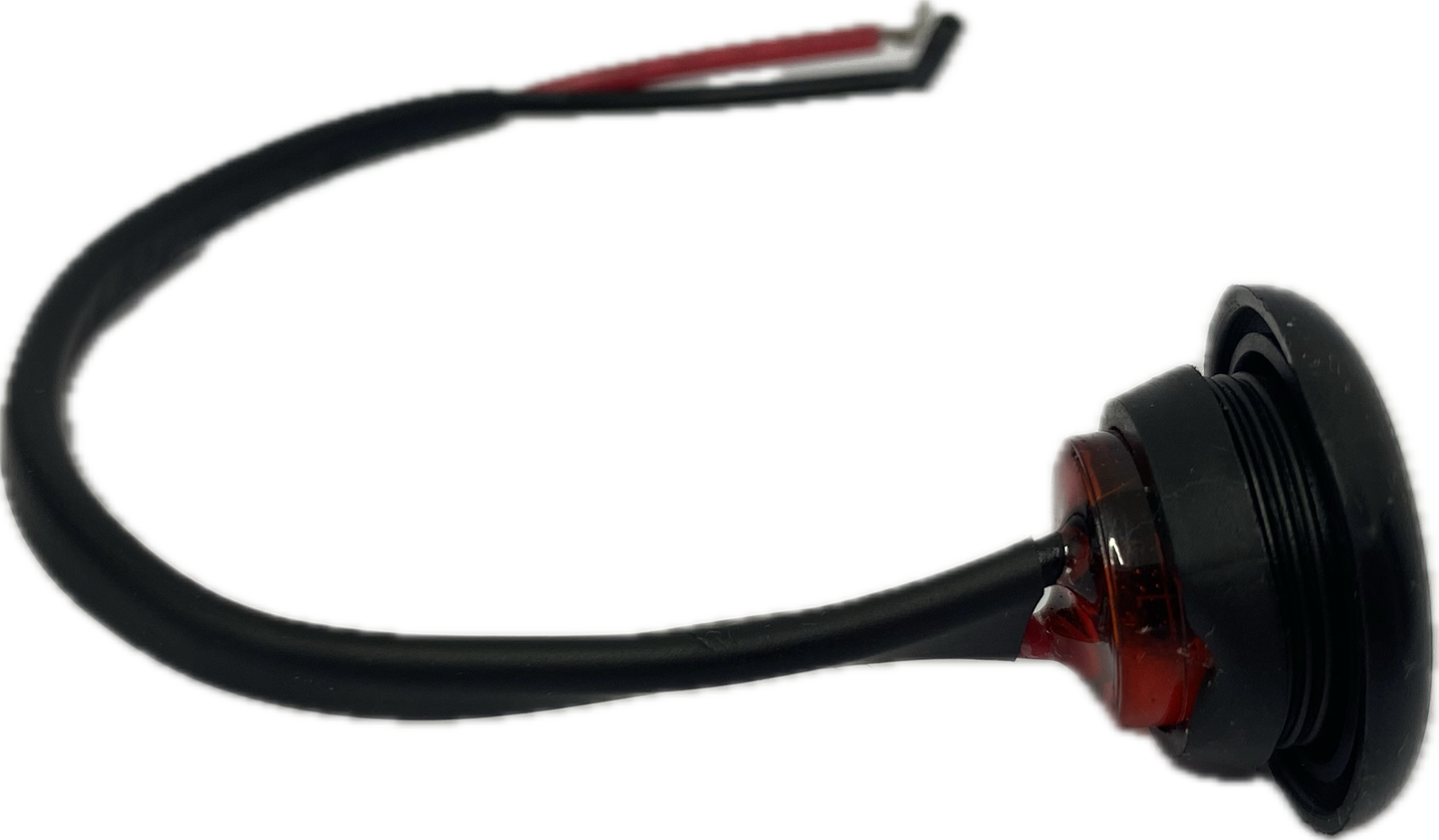 10-30V LED ROUND REAR END MARKER LIGHT Red 2PC Button Marker Pre Wired ECE IP67 Approved LED GLOBAL LG124 Red