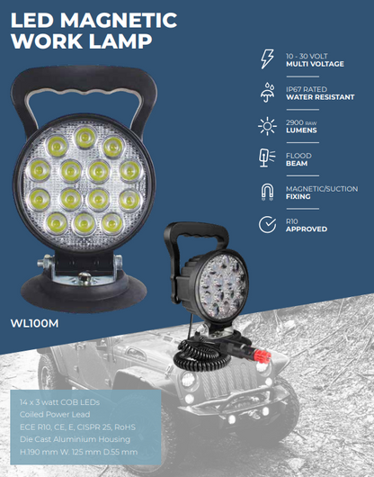 10-30V LED Work Light With Magnetic Suction Base 2900 Lumens Guardian WL100M