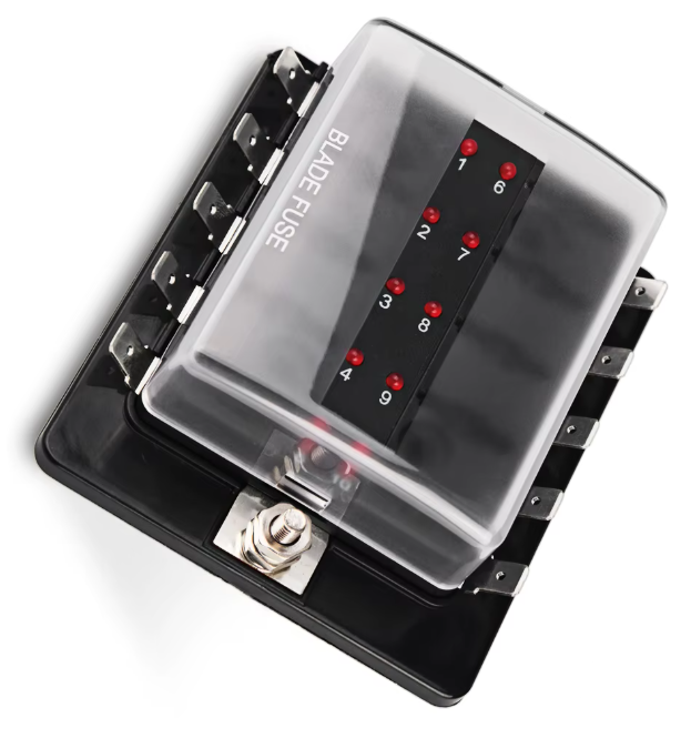 10 Way Blade Fuse Box Holder Led 12V / 24V Standard Ato Circuit Wood Auto Fuh1732L