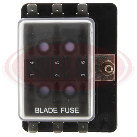 6 Way Blade Fuse Box Holder 12V / 24V Standard Ato Circuit Wood Auto Fuh1731