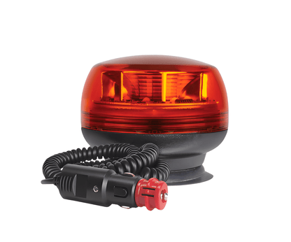 Guardian AMB946 amber LED magnetic beacon featuring a high-intensity SMD light source and a coiled power lead with a cigarette lighter plug.