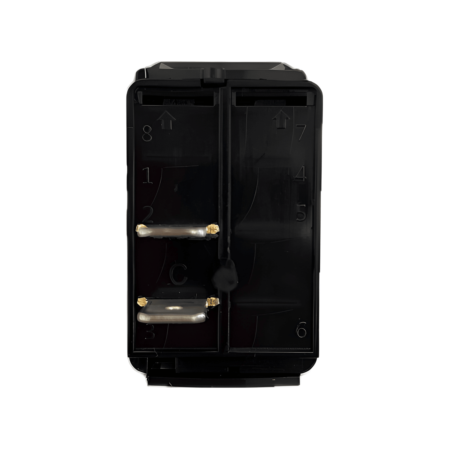 back side view of 12V 24V Rocker Switch Momentary 2 Pin (ON) OFF Black Carling Style MURE SW78