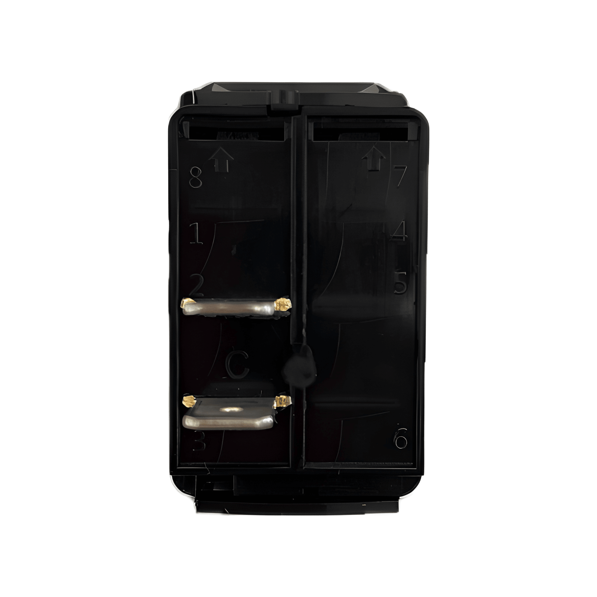 back side view of 12V 24V Rocker Switch Momentary 2 Pin (ON) OFF Black Carling Style MURE SW78