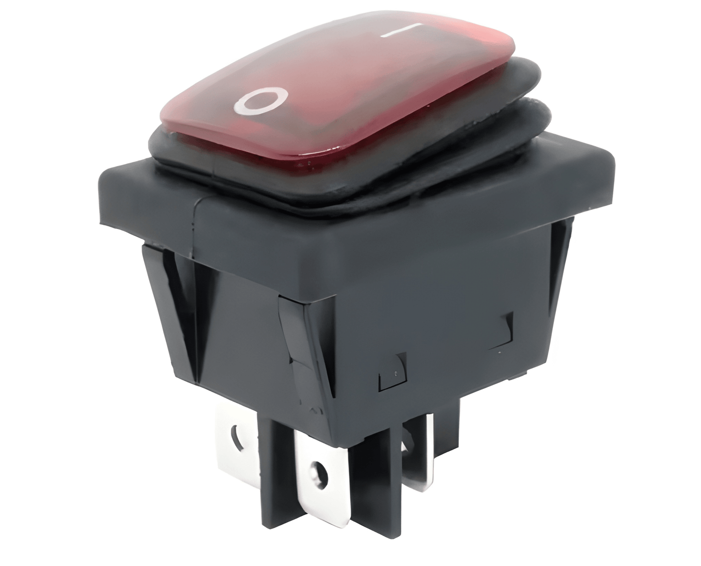 12V 24V Square 4 Pin Rocker Switch 16A Waterproof ON OFF Red Illumination MURE SW88