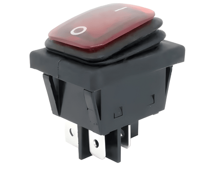 12V 24V Square 4 Pin Rocker Switch 16A Waterproof ON OFF Red Illumination MURE SW88