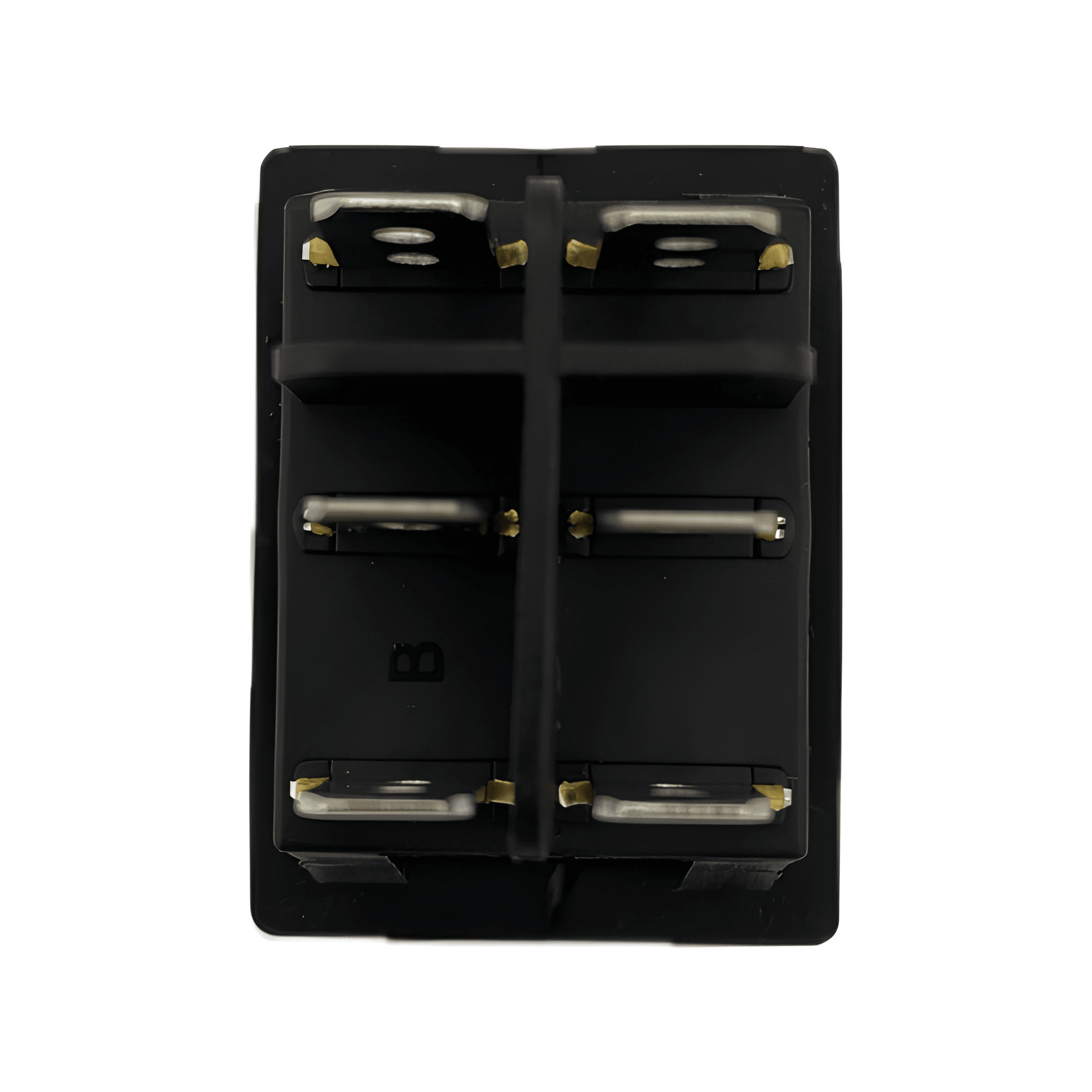 Side profile of the MURE SW93 switch highlighting the integrated waterproof rubber bellows and 16A professional technical specifications.