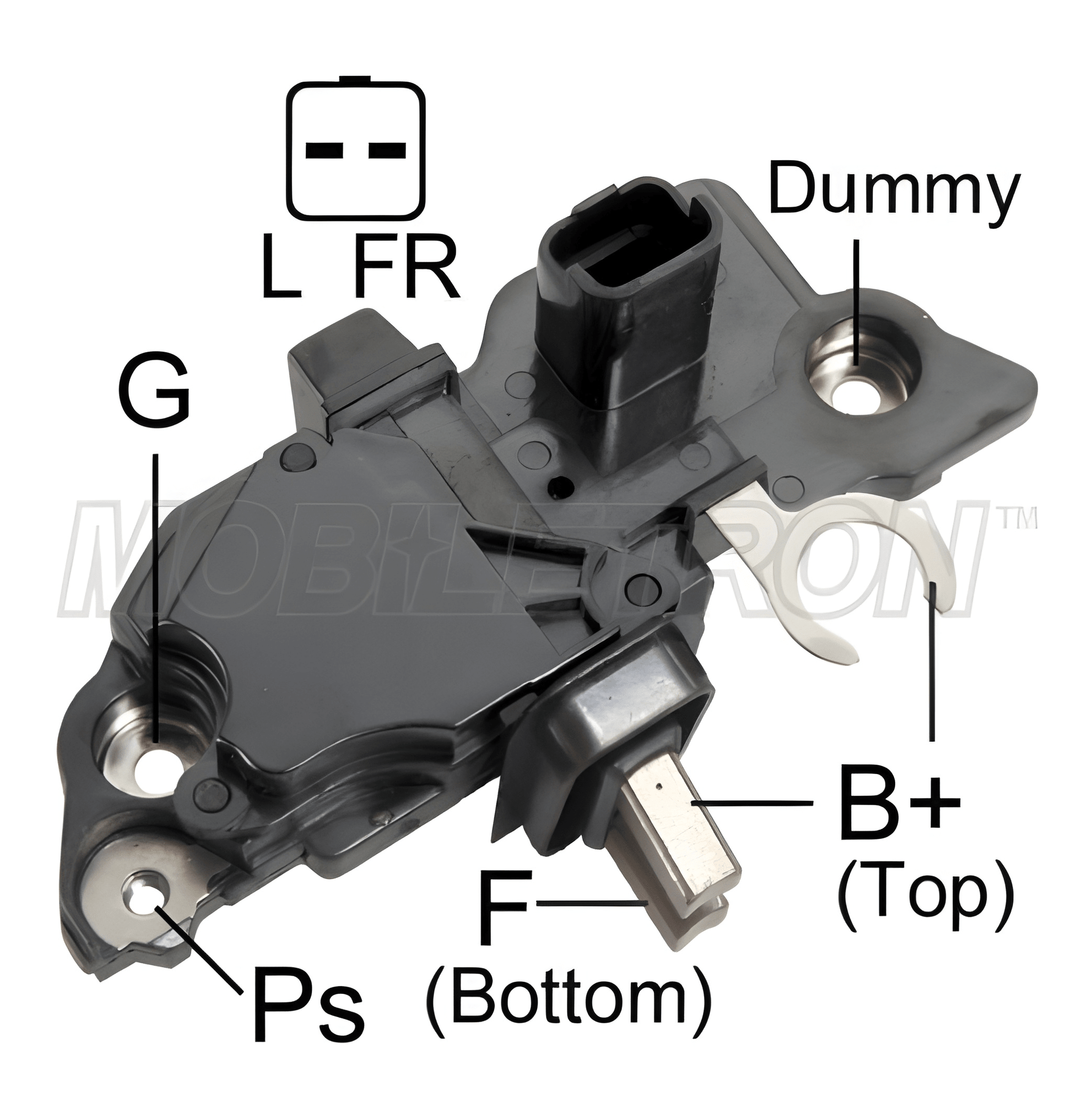 alternator regulator on a white background