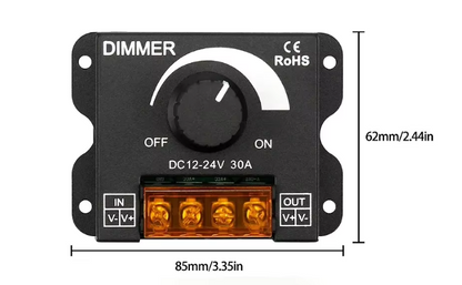 12V 24V DC 30A Heavy Duty Manual LED Light Dimmer Switch PWM Controller MURE LEDDIM