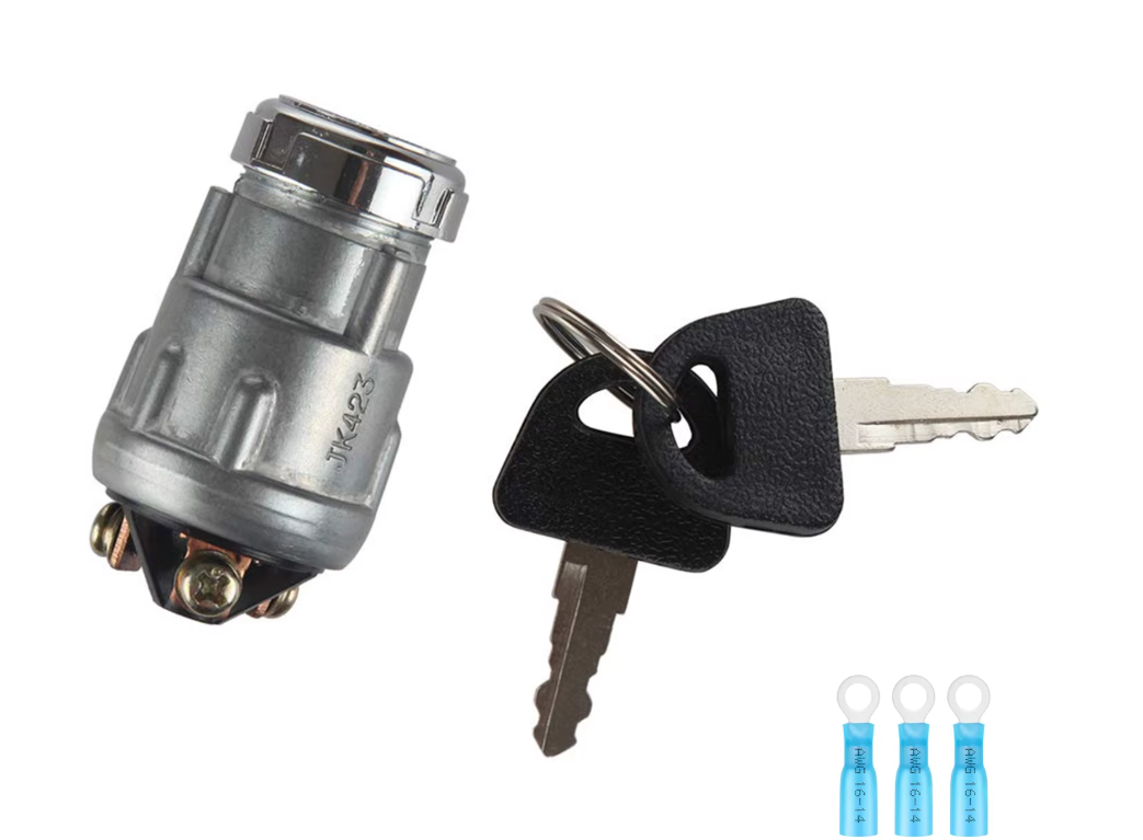 12V 3 Position Ignition Key Rotary Switch (OFF / ON / START) 2 Keys 3 Terminals MURE IGS1942