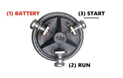 12V 3 Position Ignition Key Rotary Switch (OFF / ON / START) 2 Keys 3 Terminals MURE IGS1942